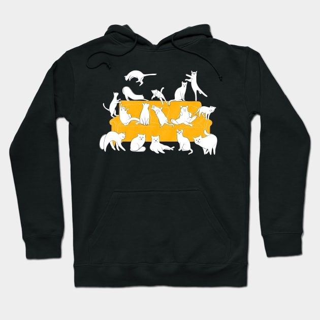 Cute Cats on the Couch Hoodie by DrawingEggen